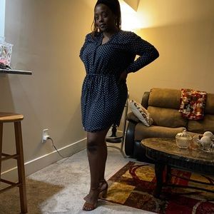 Gap blue drawstring dress